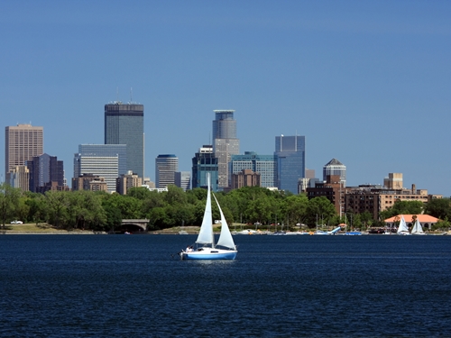 Minneapolis' new logo still keeps its traditional "sailboat" motif.